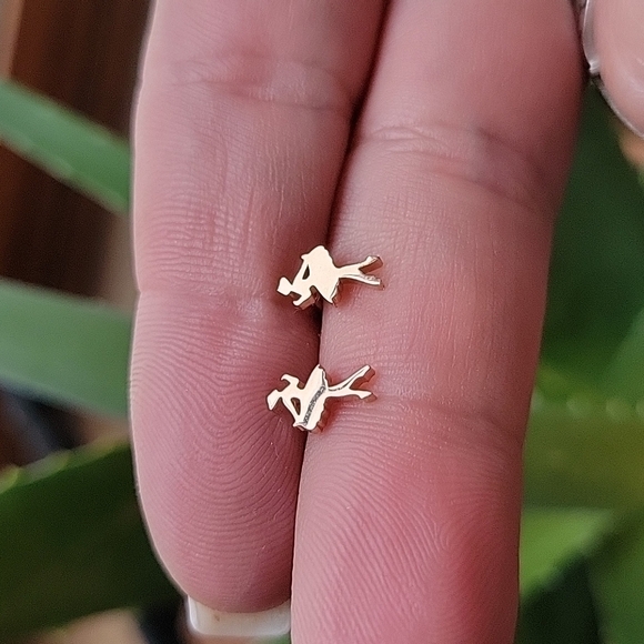 Tiny Ballerina Stud Earrings, choice of color - Picture 5 of 6